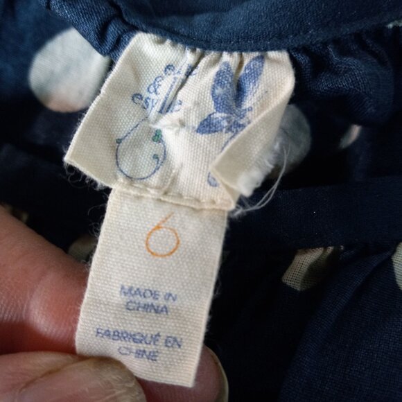 Edme & Esyllte 6 Dress Anthropologie Navy Blue Polka Dot Sleeveless Mini Sheer - Picture 7 of 9